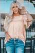 Flutter Sleeves Sheer Textured Babydoll Top